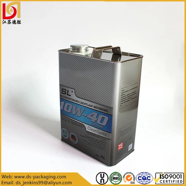 4L Rectangular Metal Tin Can